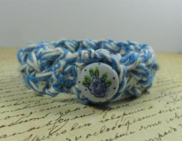 Handmade bracelet - blue & white
